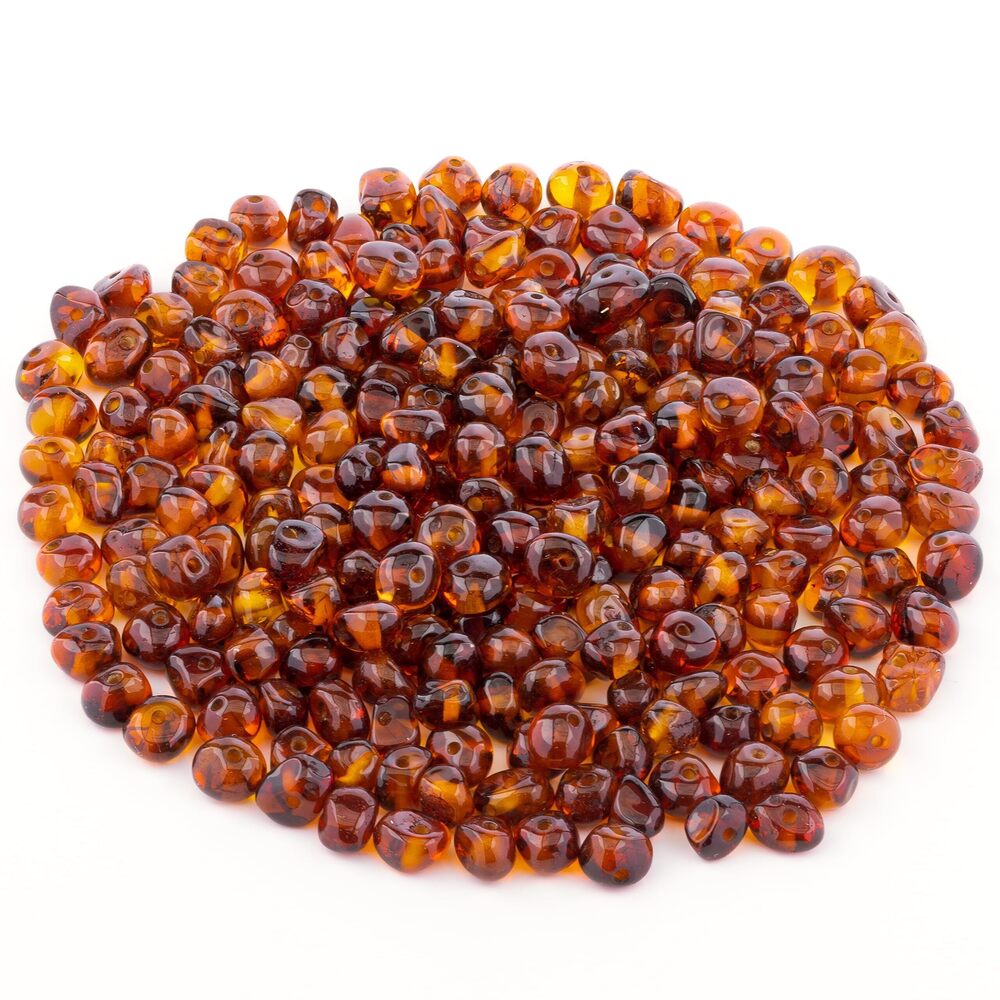 5474 Amber Beads Baroque Style – Polished and Raw 100% Natural Baltic Stone